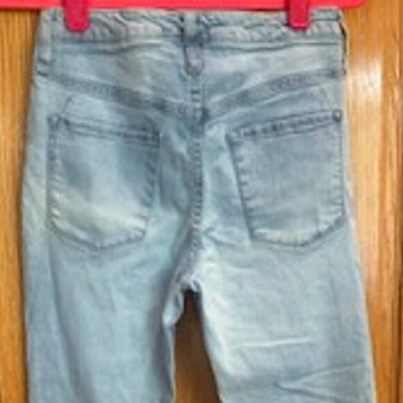 Girl's High Rise Skinny Denim Jeans Straight Fit Cotton Light Blue Size 6/28 - Picture 4 of 5